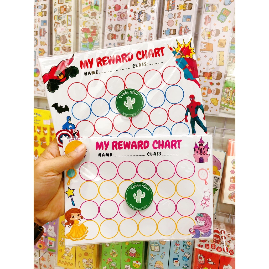 💥 PHIẾU TÍCH ĐIỂM STICKER - REWARD CHART 💥
