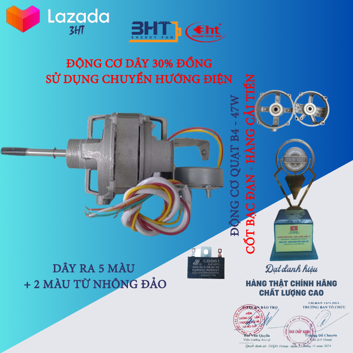Moter Quạt Máy B4 47W/220V + Đảo Điện