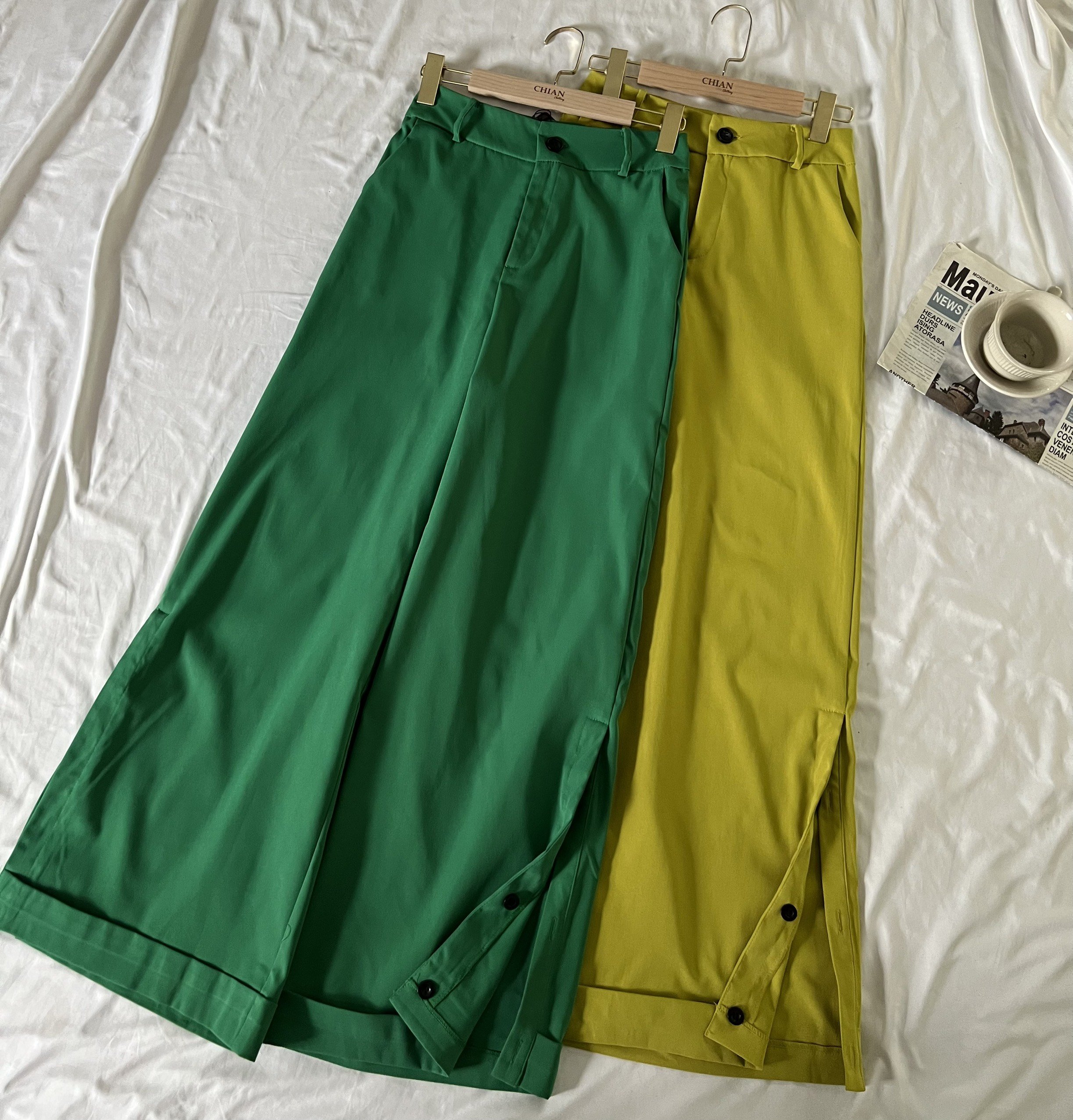 Quần Kaki dáng culottes cạp cao(A1620)