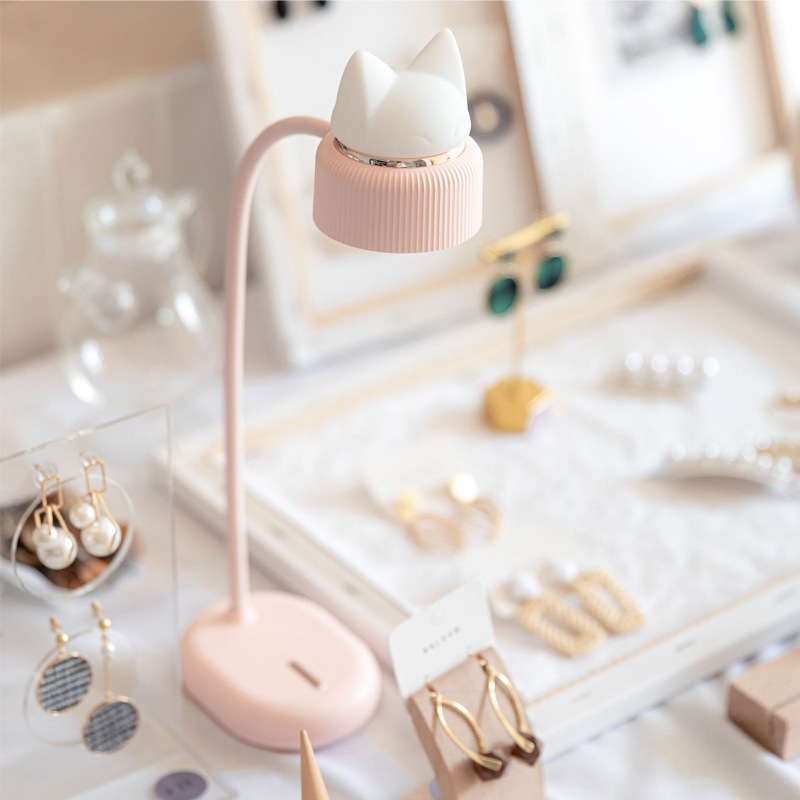 Đèn học chống cận thị, đèn học tích điện , Đèn Bàn Học, Đèn Ngủ Silicon Hình Tai Mèo Thiết Kế Hiện Đại, Phù Hợp Với Mọi Gia Đình