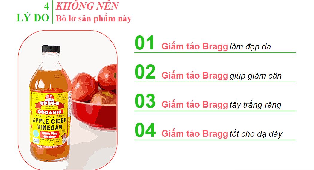 Giấm táo hữu cơ BRAGG 473ML - Mỹ