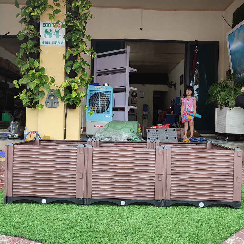 CHẬU GHÉP THÔNG MINH.KT: 150x50x39cm: Giải pháp trồng rau, hoa và cây cảnh - Sang trọng - Thẩm mỹ - Hiệu Quả - Độ bền cao