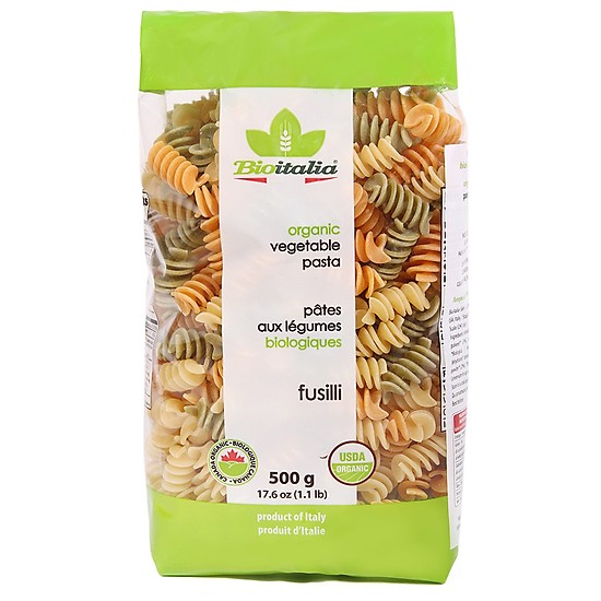 Nui xoắn rau củ hữu cơ bioitalia 500g