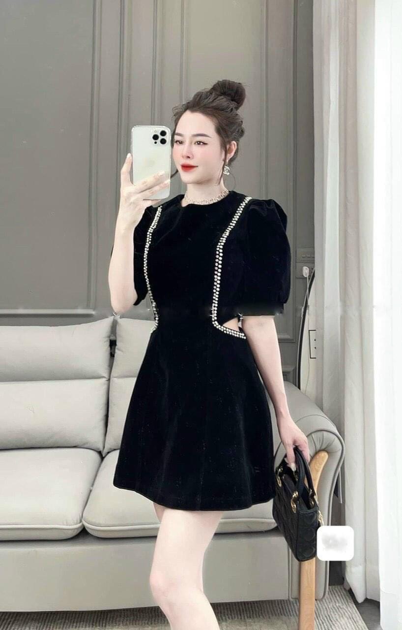 [HÀNG THIẾT KẾ] Đầm Tiệc Khoét Eo Đính Đá DT01