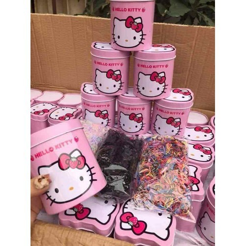 Hộp 2000 dây buộc tóc kitty cho bé