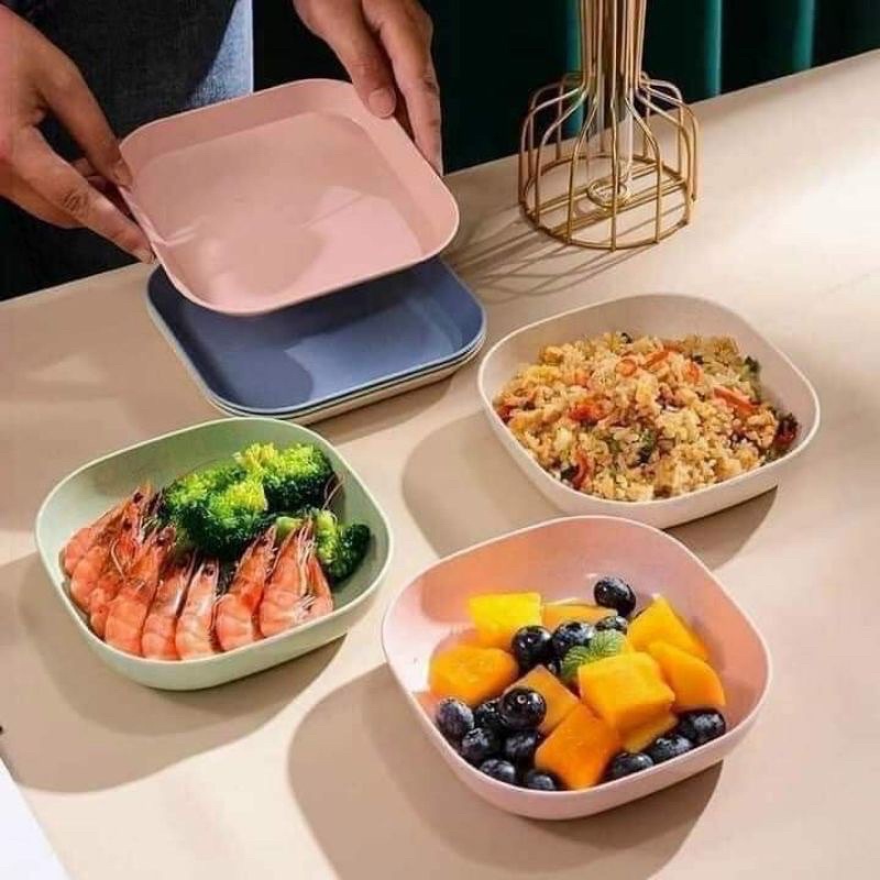 đĩa lúa mạch đựng hoa quả trái cây sang trọng