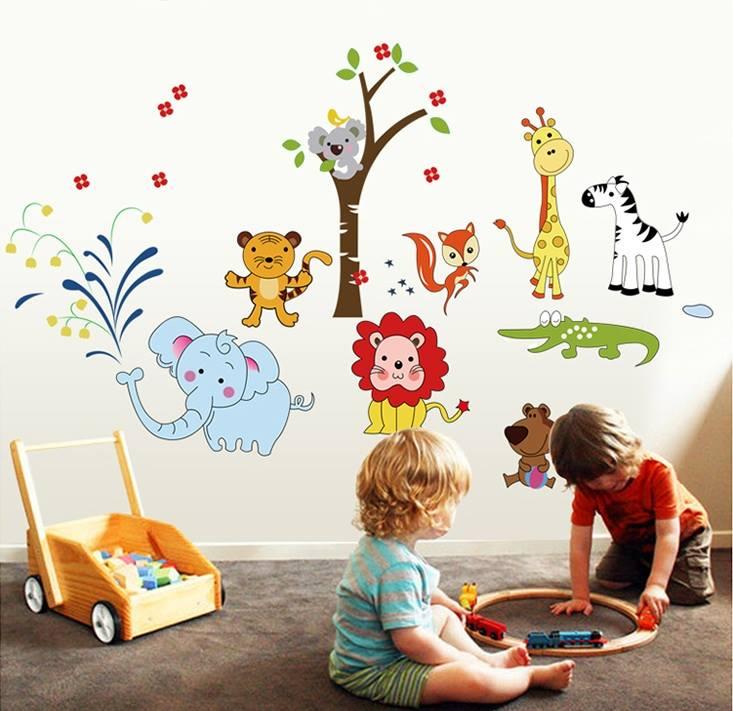 Decal dán tường Vườn thú tiếng anh- T25-kiddecals