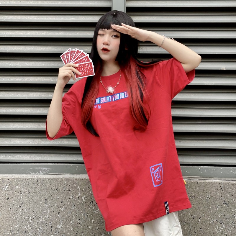 Áo thun TSUN Blossom Flower Tee - Red - Unisex