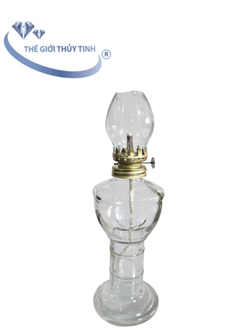 Đèn Dầu Thủy Tinh - Đèn Hột Vịt - Đèn Có Chân
