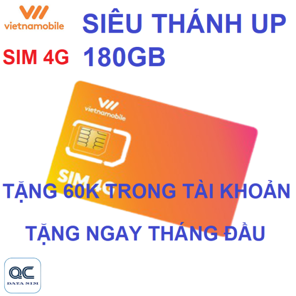 Sim 4G vietnamobile 180GB có sẵn tháng đầu sử dụng toàn quốc