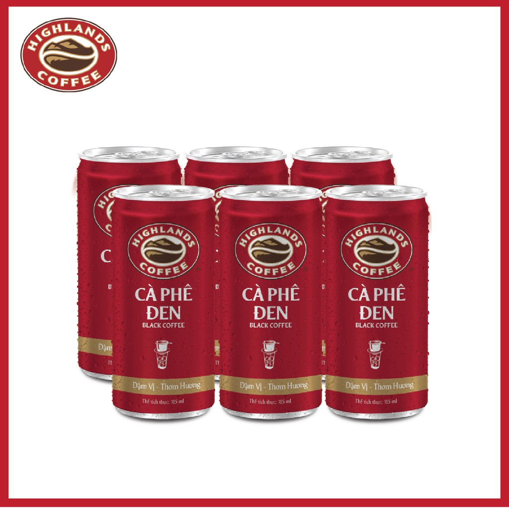 1 lon Cà phê Highlands Coffee 185ml Đen đá