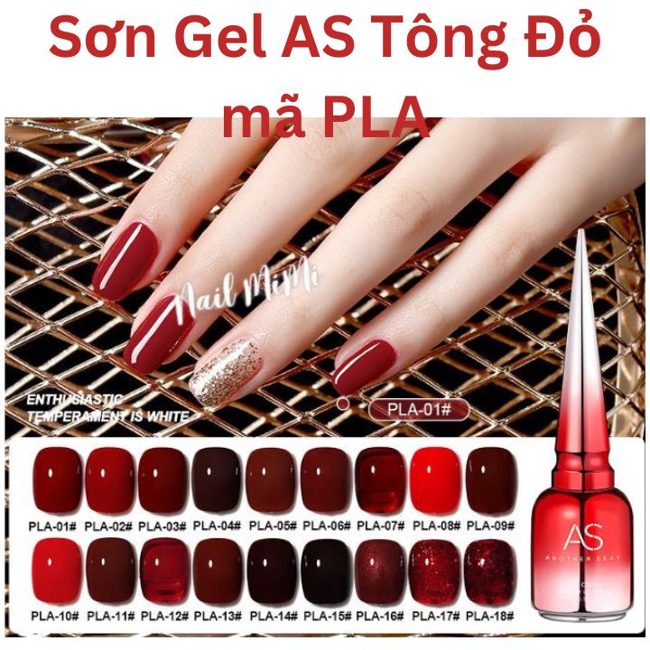 Sơn Gel AS Tông Đỏ mã PLA chai đỏ 15ml