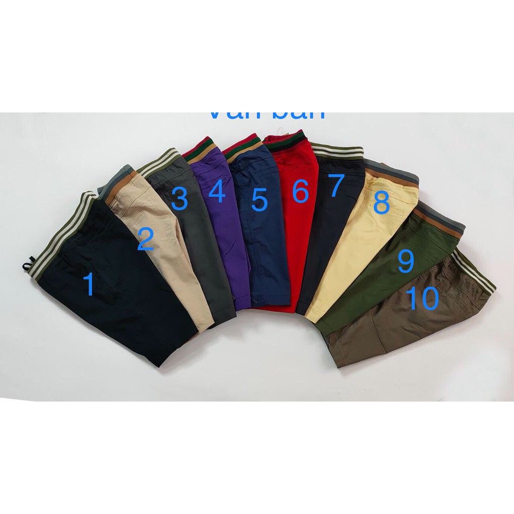 Quần short lưng thun vải kaki mịn đẹp, chuẩn size