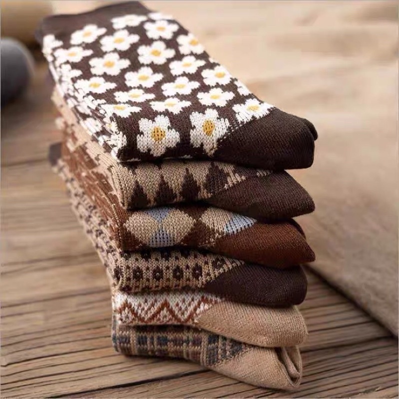 Tất vintage tone nâu