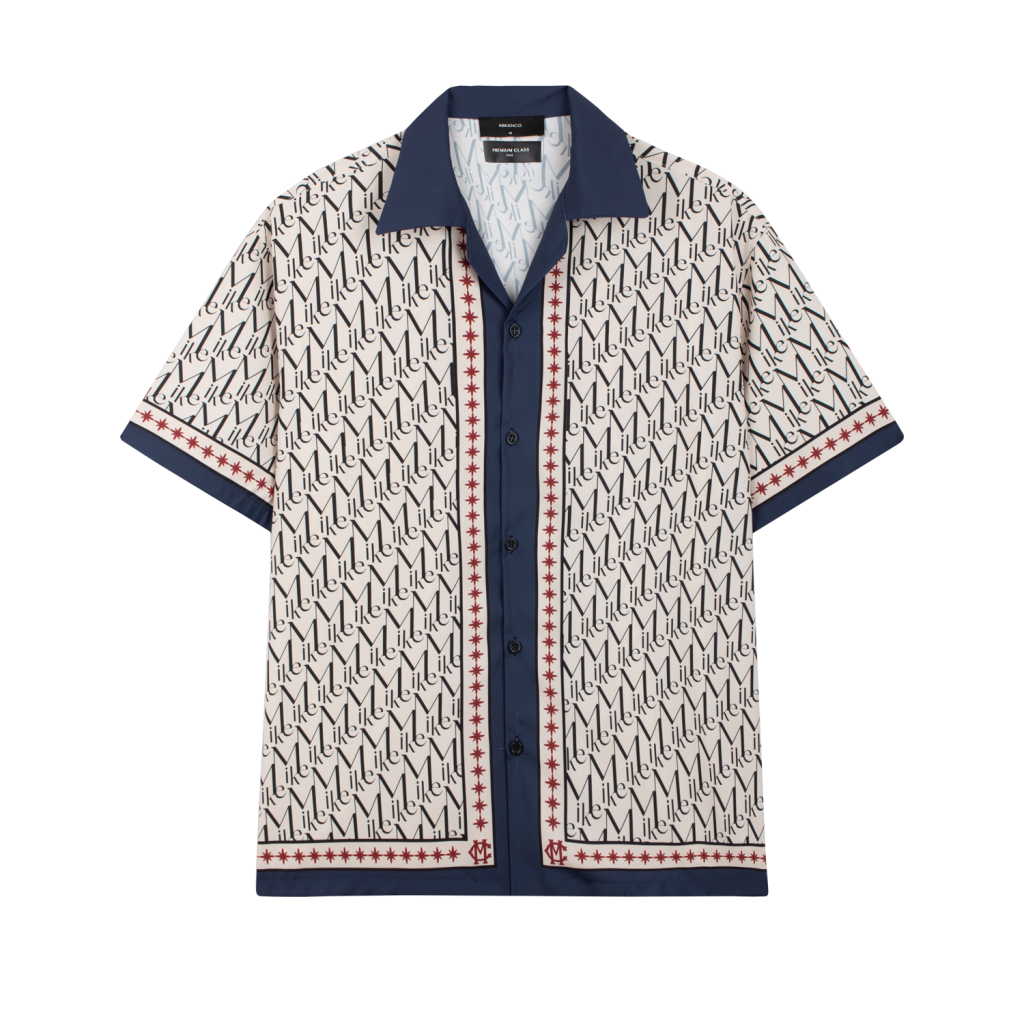Áo sơ mi nam MIKENCO Monogram blue line shirt