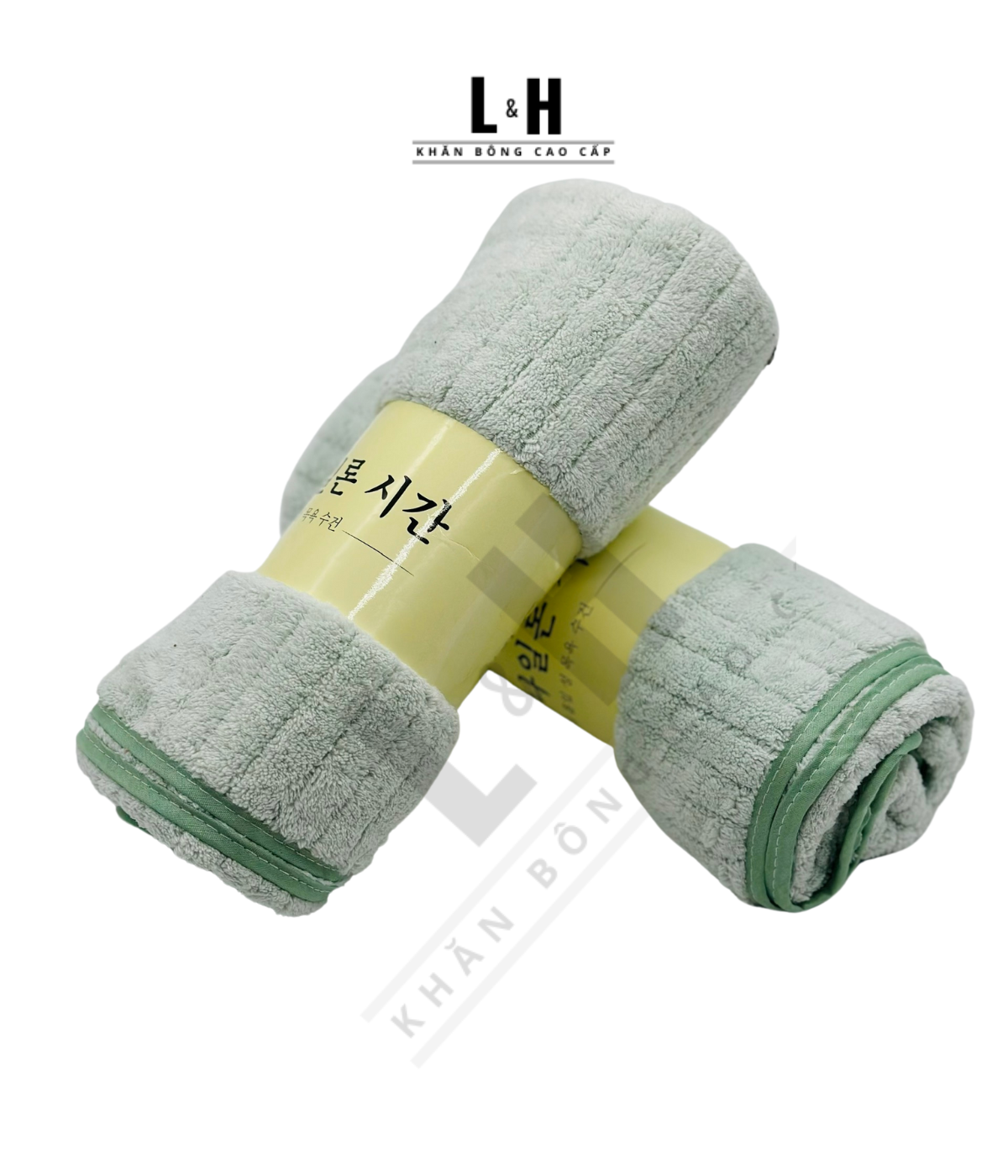 Khăn tắm lông cừu cao cấp, Kẻ viền chìm, KT 50x100cm