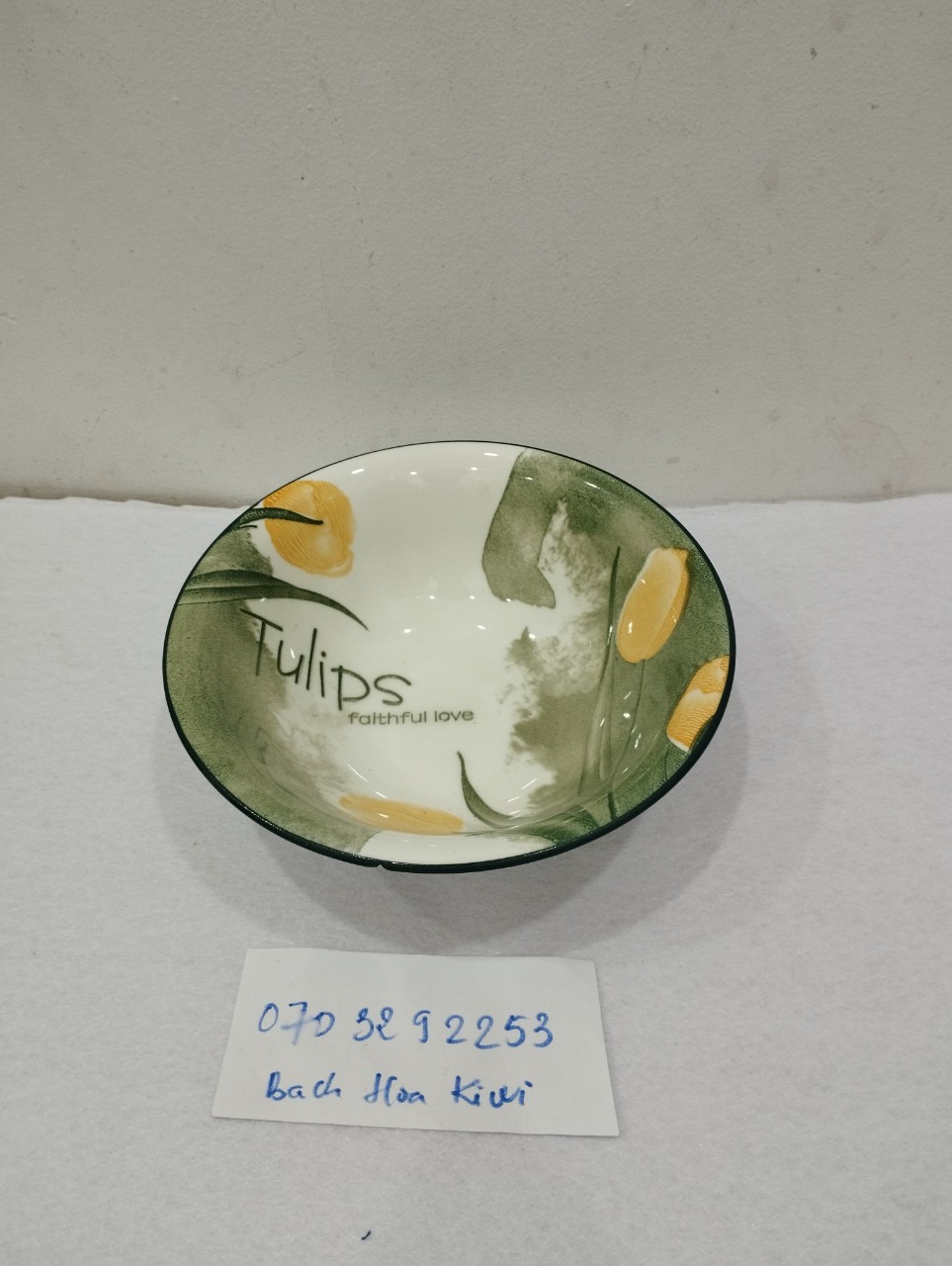 Tô sứ loe 15cm hoa văn Tulip ( tô 15cm x 5cm)
