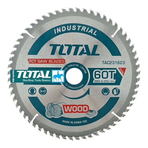 Lưỡi cưa gỗ đĩa cưa gỗ 210mm lỗ cốt 25.4mm long đền 22.2 60 răng hợp kim tct total tac2311343t