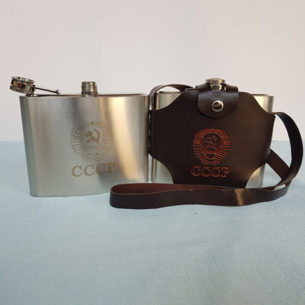 Bình Đựng Rượu Và Nước Inox Hip Flask CCCP 32oz 1L.