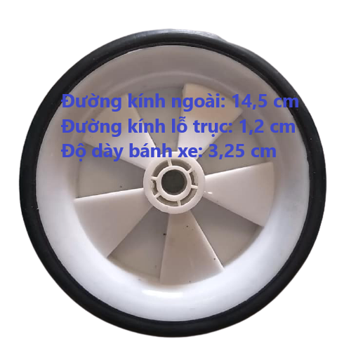 Bánh xe cao su máy nén khí, máy bơm hơi chống mài mòn 5 inch, 6 inch, 7inch (có kèm ốc gắn bánh)