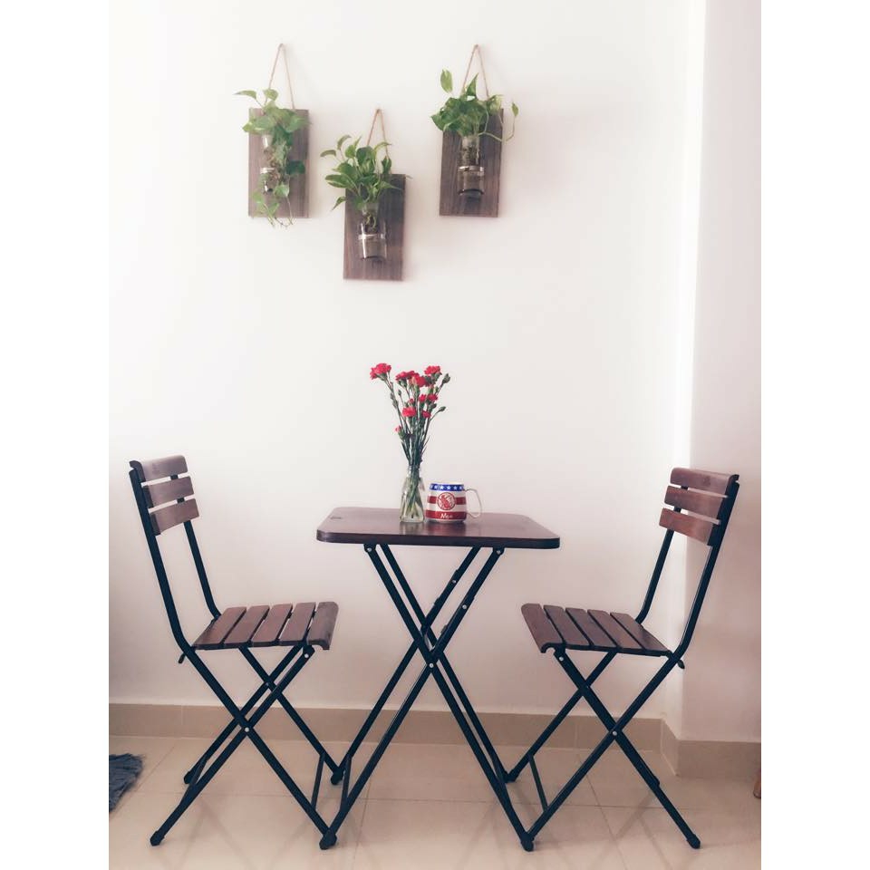 [HCM]BÀN VUÔNG 55CM XẾP CAFE CHÂN SẮT