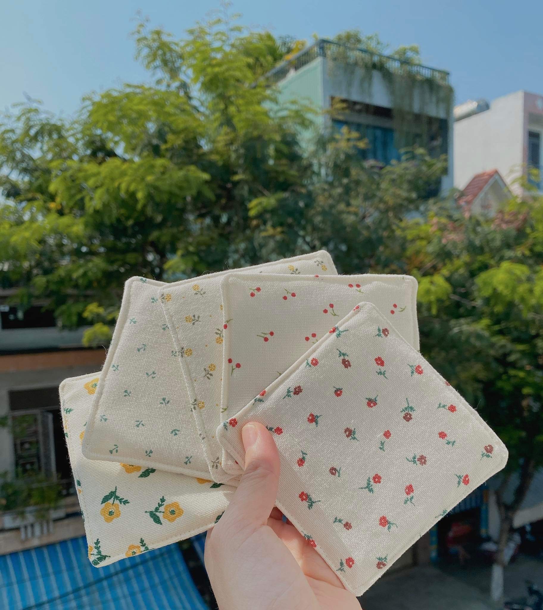 Lót ly vải handmade