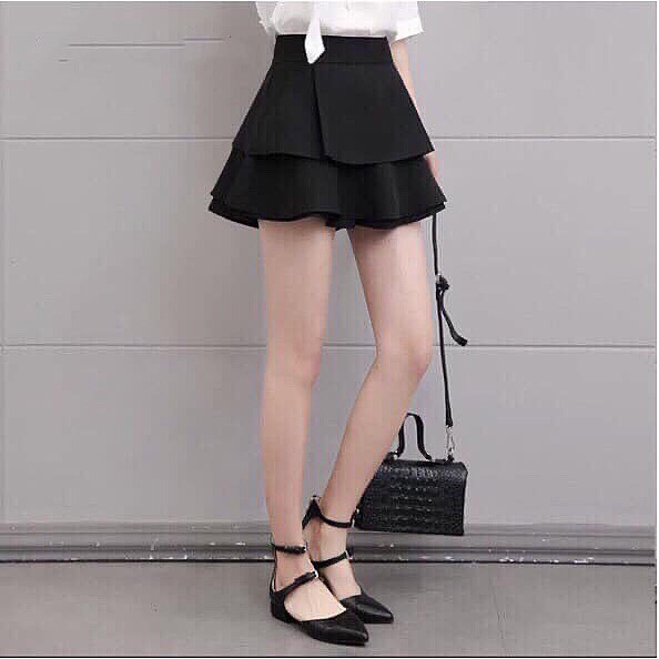 Chân váy xòe dáng dài 3 tầng cạp chun vải 2 lớp màu đen, trắng freesize - Chân  váy xoè | ThờiTrangNữ.vn