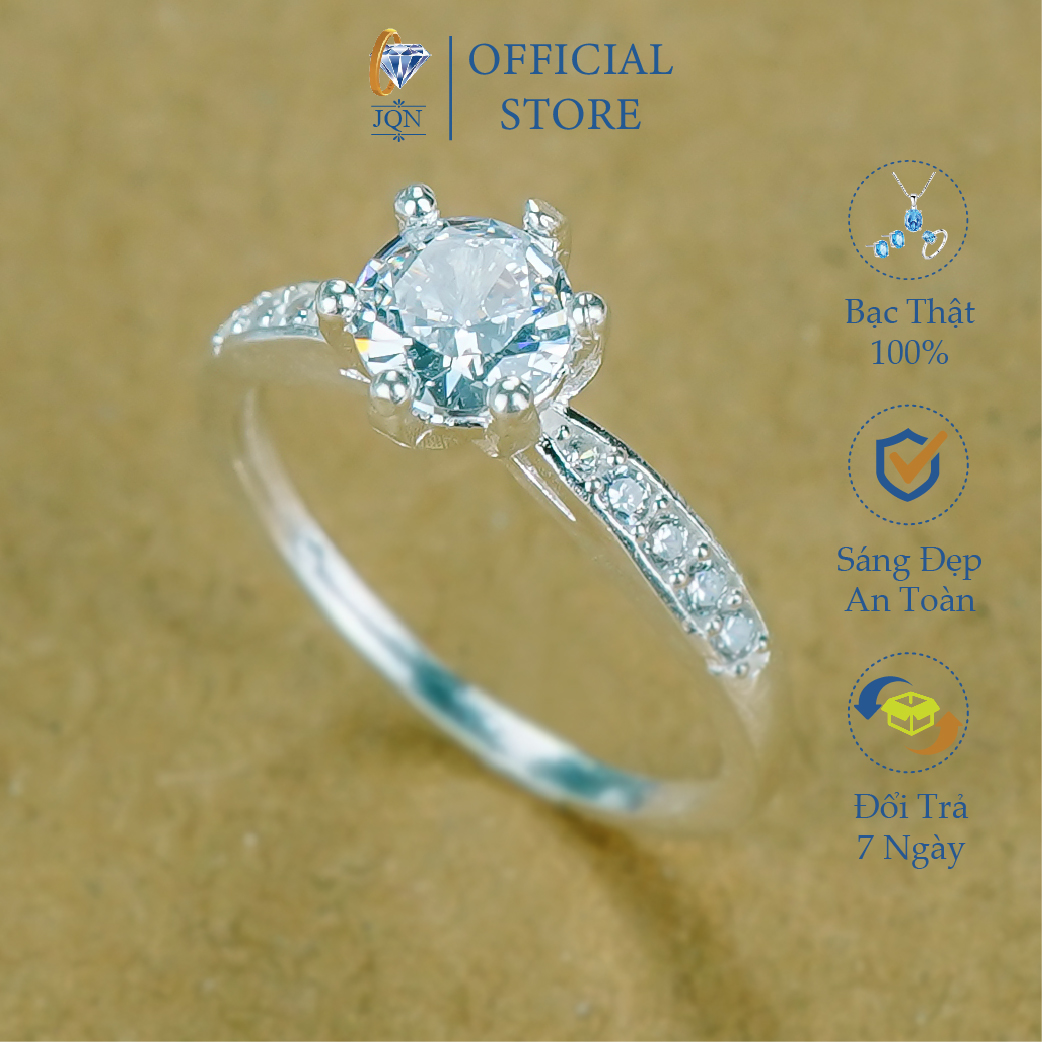 Nhẫn bạc nữ jqn nhẫn nữ đính đá n16