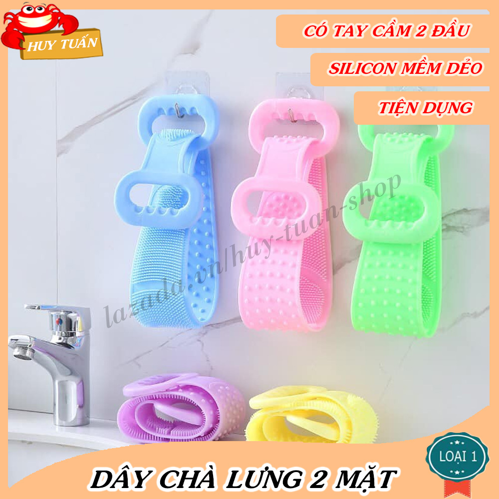Dây chà lưng khi tắm 2 mặt gai bằng silicone, Dây tắm chà lưng, Dây tắm cọ lưng silicon, Chăm sóc cá nhân, Đồ dùng phòng tắm, Huy Tuấn