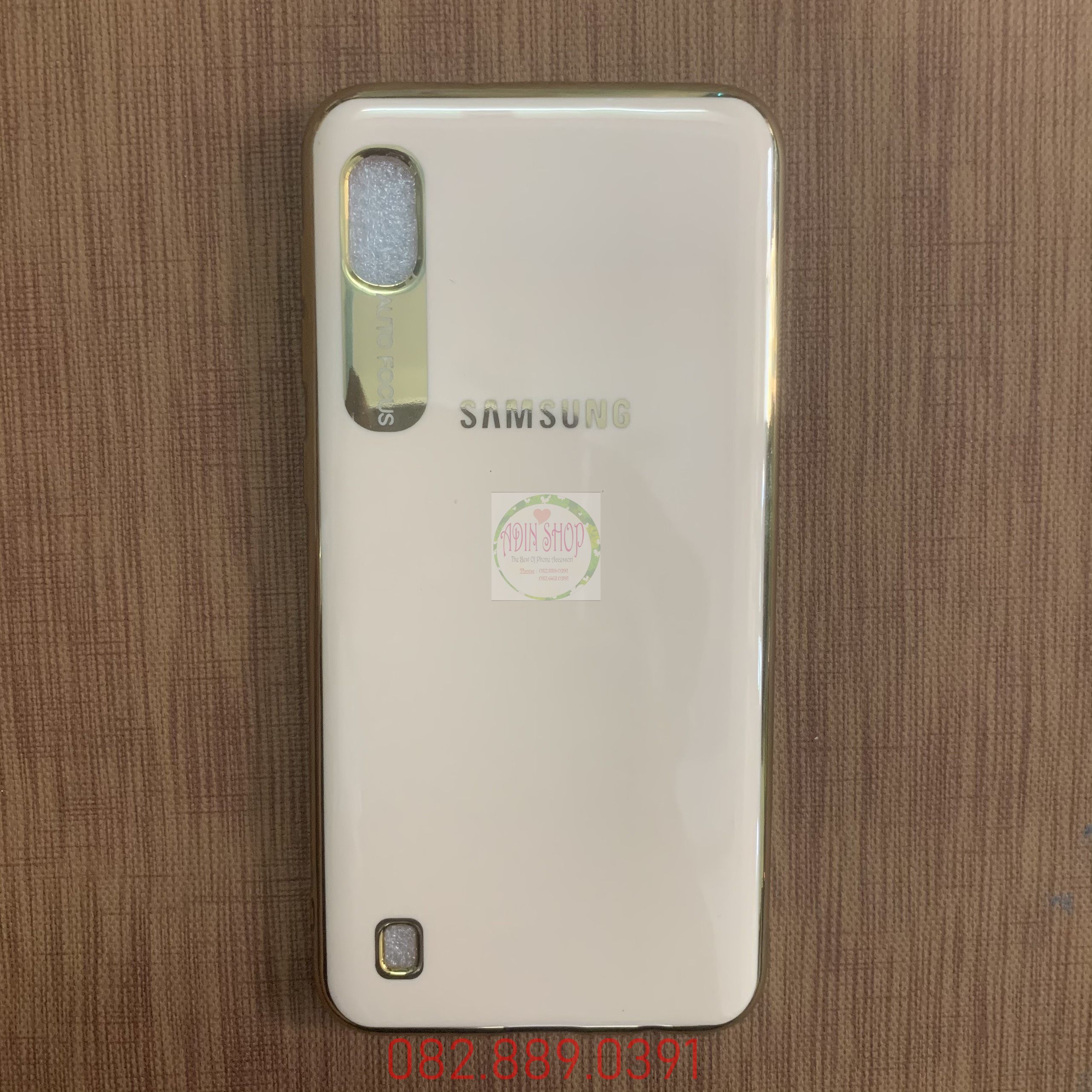 Ốp lưng samsung A10 dẻo lưng bóng viền nổi