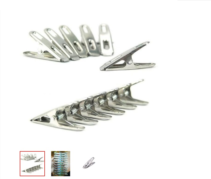 Vỉ 20 kẹp quần áo inox cao cấp