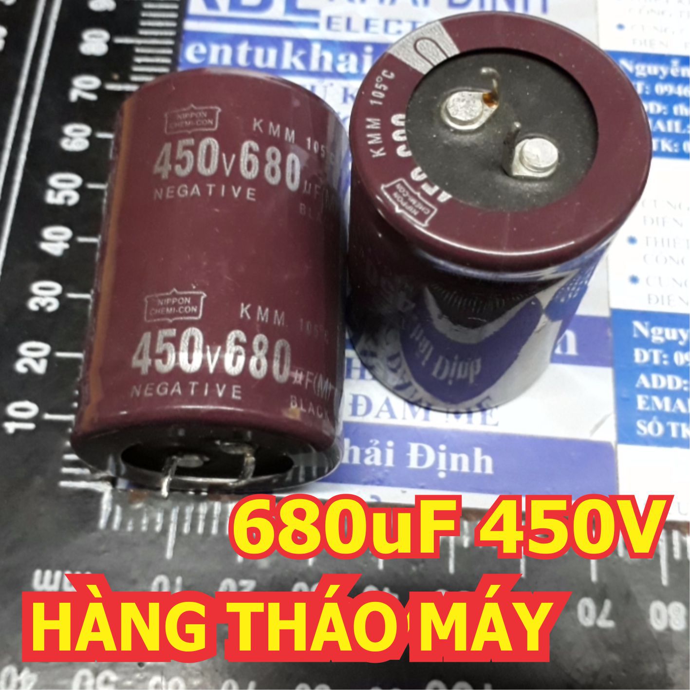 Tụ hóa tụ phân cực tụ sừng 680uF 450V 35x45mm hàng tháo máy kde1834