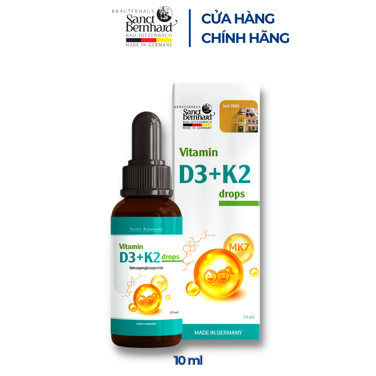 Vitamin D3 K2 MK7 Sanct Bernhard tăng hấp thu Canxi trong 1 giọt
