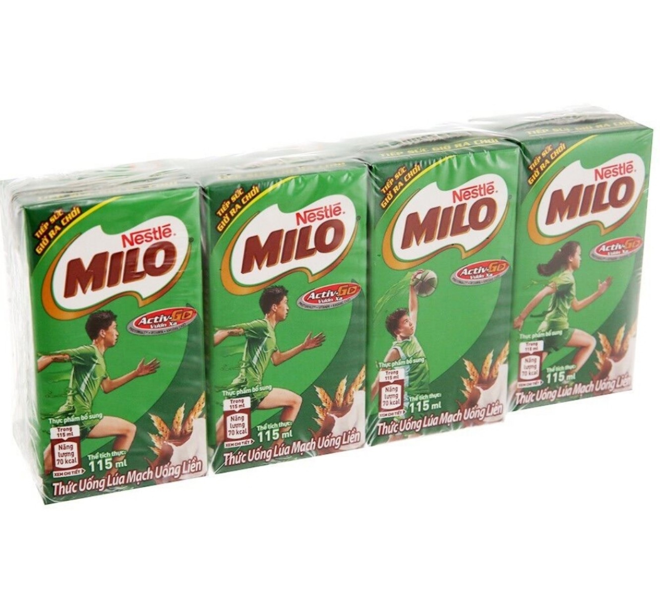 (HCM) LỐC 4 HỘP SỮA LÚA MẠCH UỐNG LIỀN MILO 115ML/HỘP