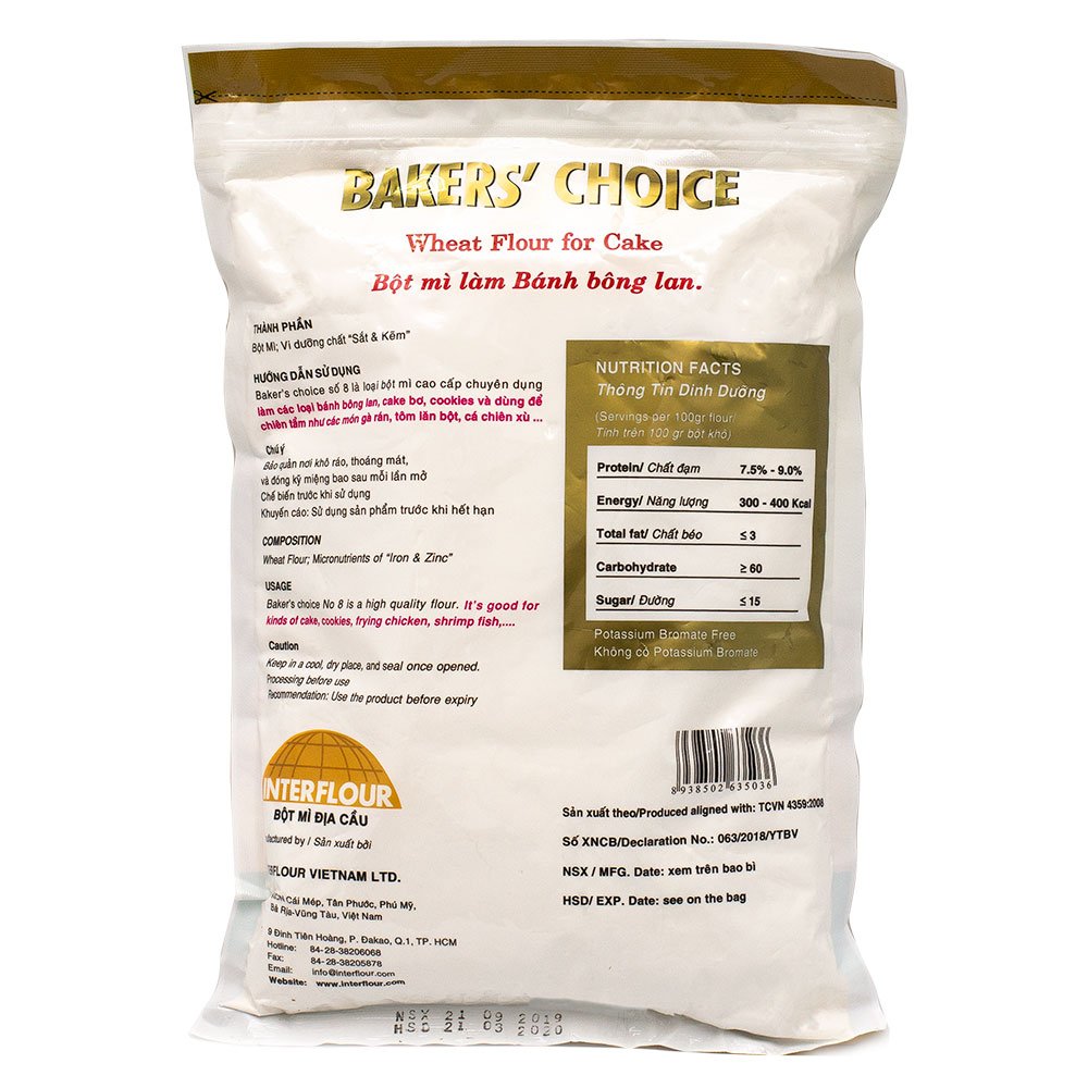 [ 1KG ] Bột Mì Đa Dụng BAKERS CHOICE SỐ 8
