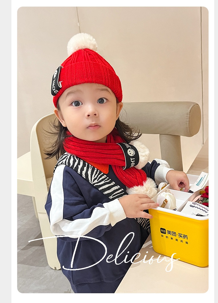 SET MŨ LEN + KHĂN LEN MINKBABY CHO BÉ 1-4 TUỔI ( MẪU 1)