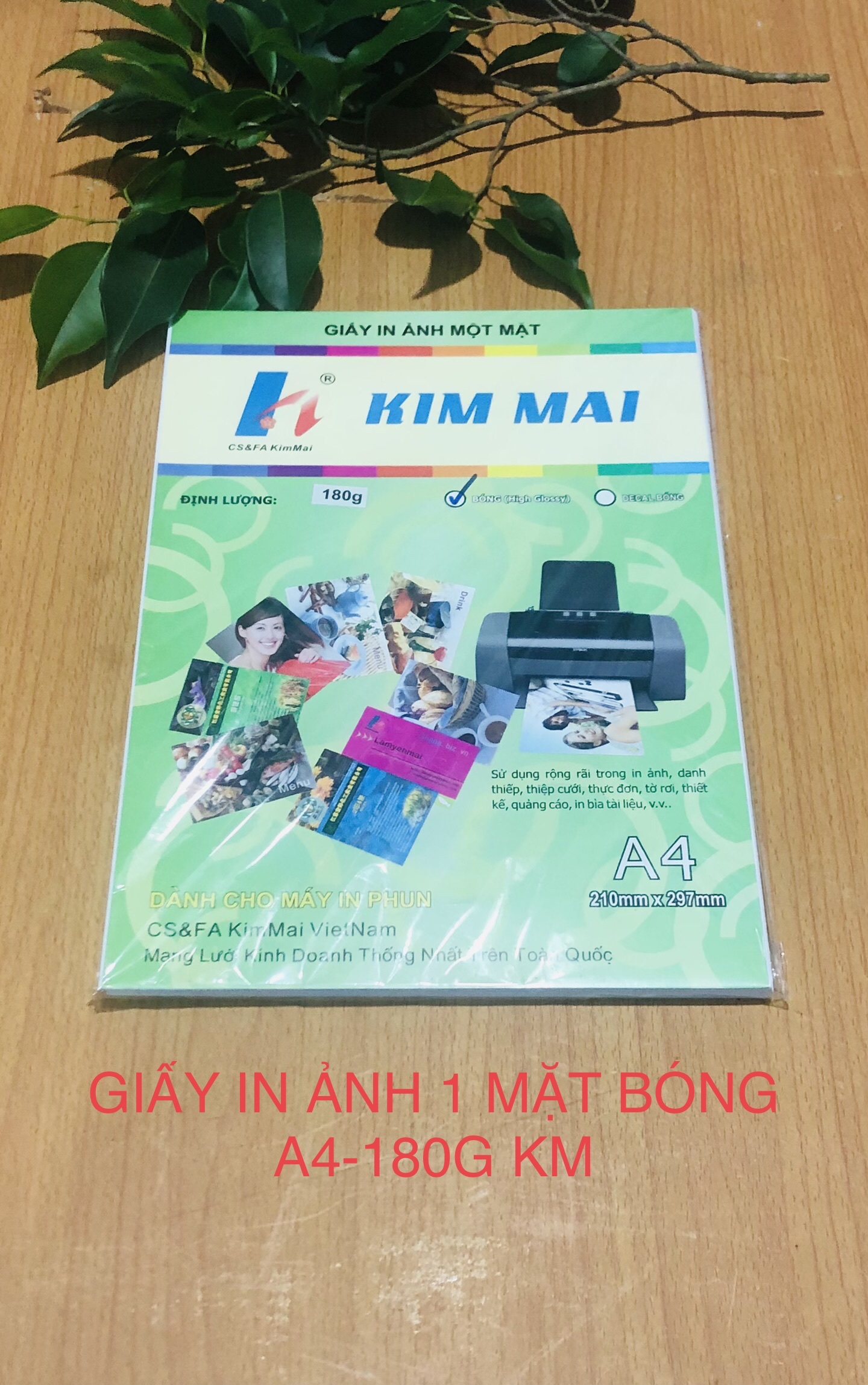 Giấy in ảnh-thực đơn km 1 mặt bóng a4 định lượng 180g _ vpp abc vina