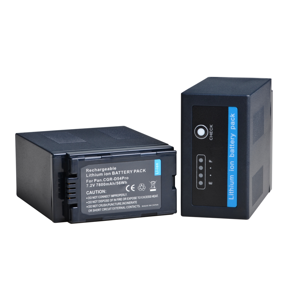 1 cái 7800mah cgr-d54 cgrd54s pin cho panasonic cga-d54 ag-ac8pj,ag-ac90a,ag-hpx250,hc-x1000,ag-hpx255 & led chỉ số điện