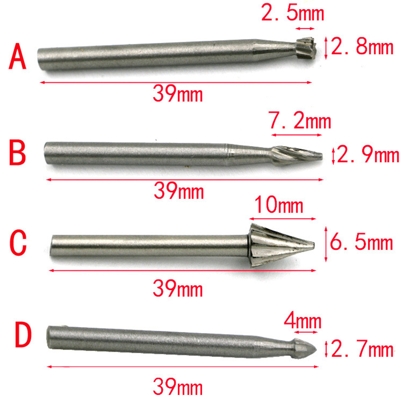 Bộ 10 mũi mài khắc gỗ lũa cốt 3mm