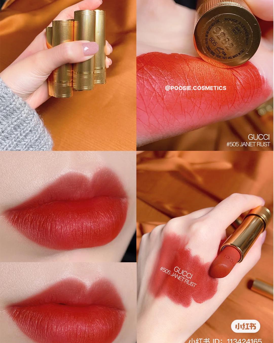 Son Gucci 505 Mat Janet Rust đỏ nâu