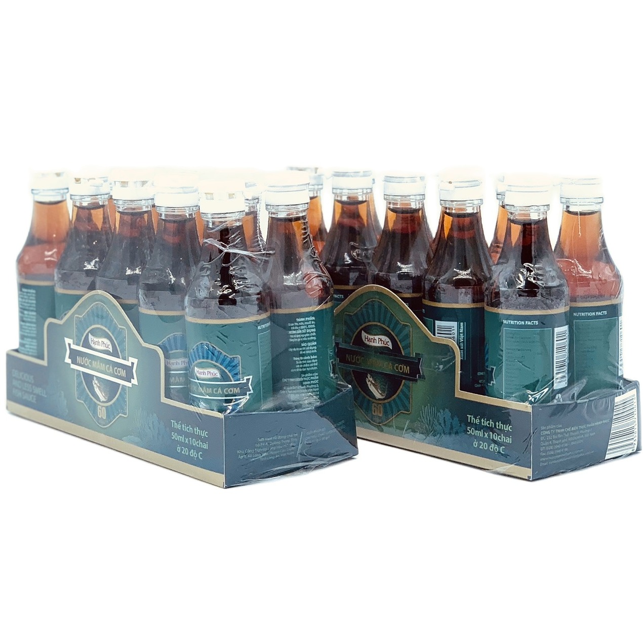 (THÙNG XỐP COMBO 02 LỐC - chai 50ml) Nước mắm Hạnh Phúc 60 độ đạm - Nước mắm cá cơm từ Phú Quốc