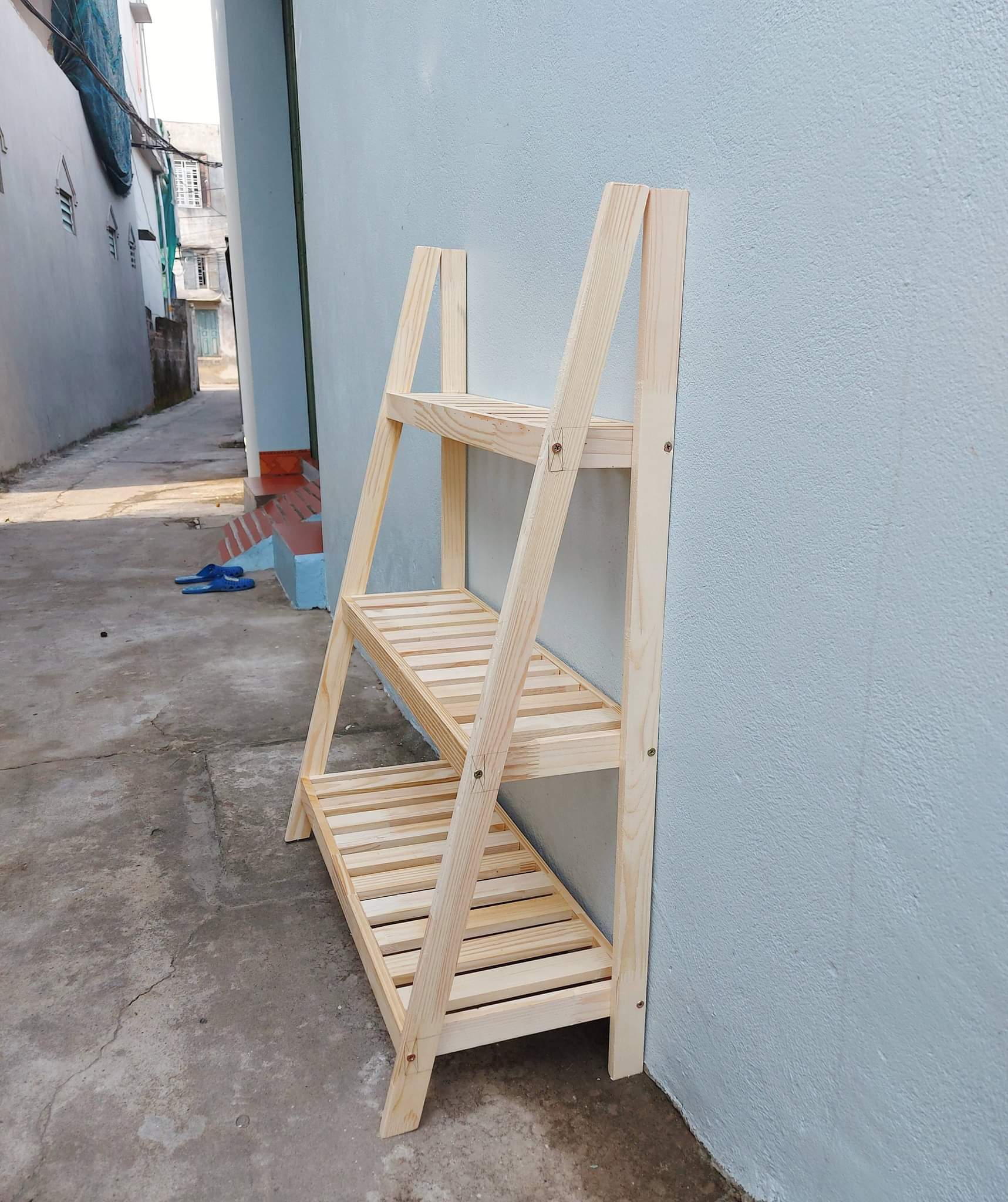 Kệ gỗ để đồ chữ A 3 ngăn