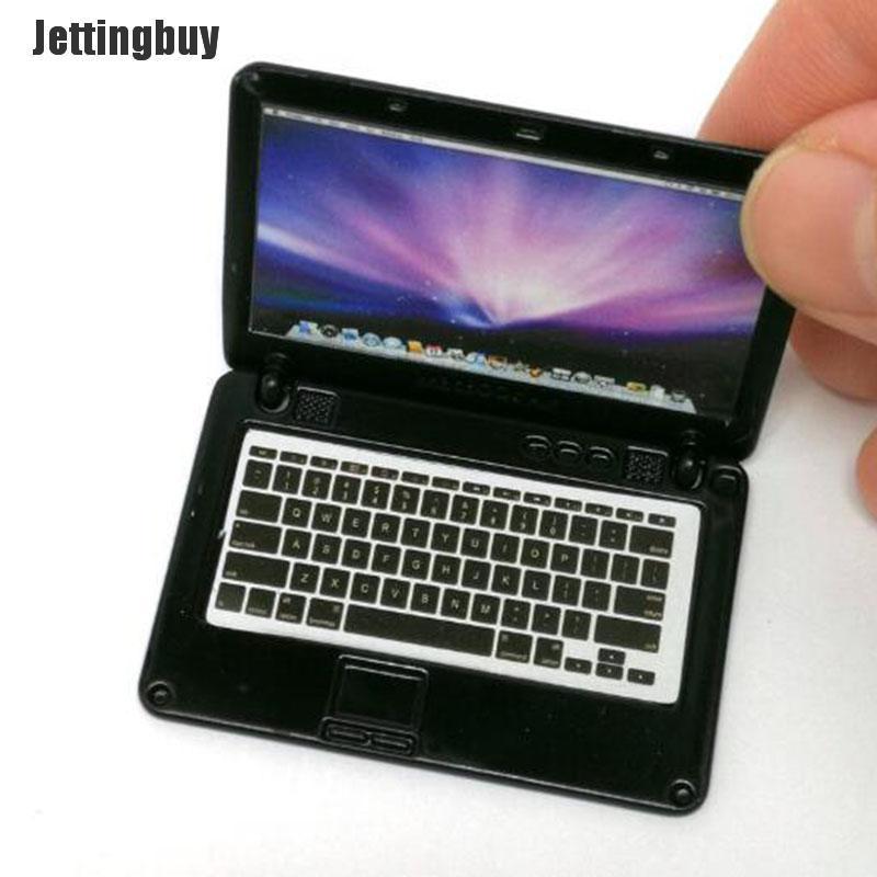 Jettingbuy 1:12 Mini Laptop Miniature Scene Model Scale Dollhouse Accessories