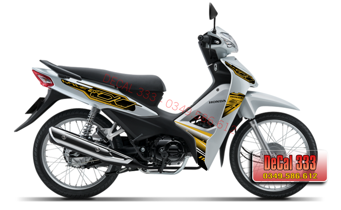Tem Rời WAVE ALPHA 110 VÀNG ĐỒNG ĐEN 831004 (Tem chế 3 lớp cao cấp)