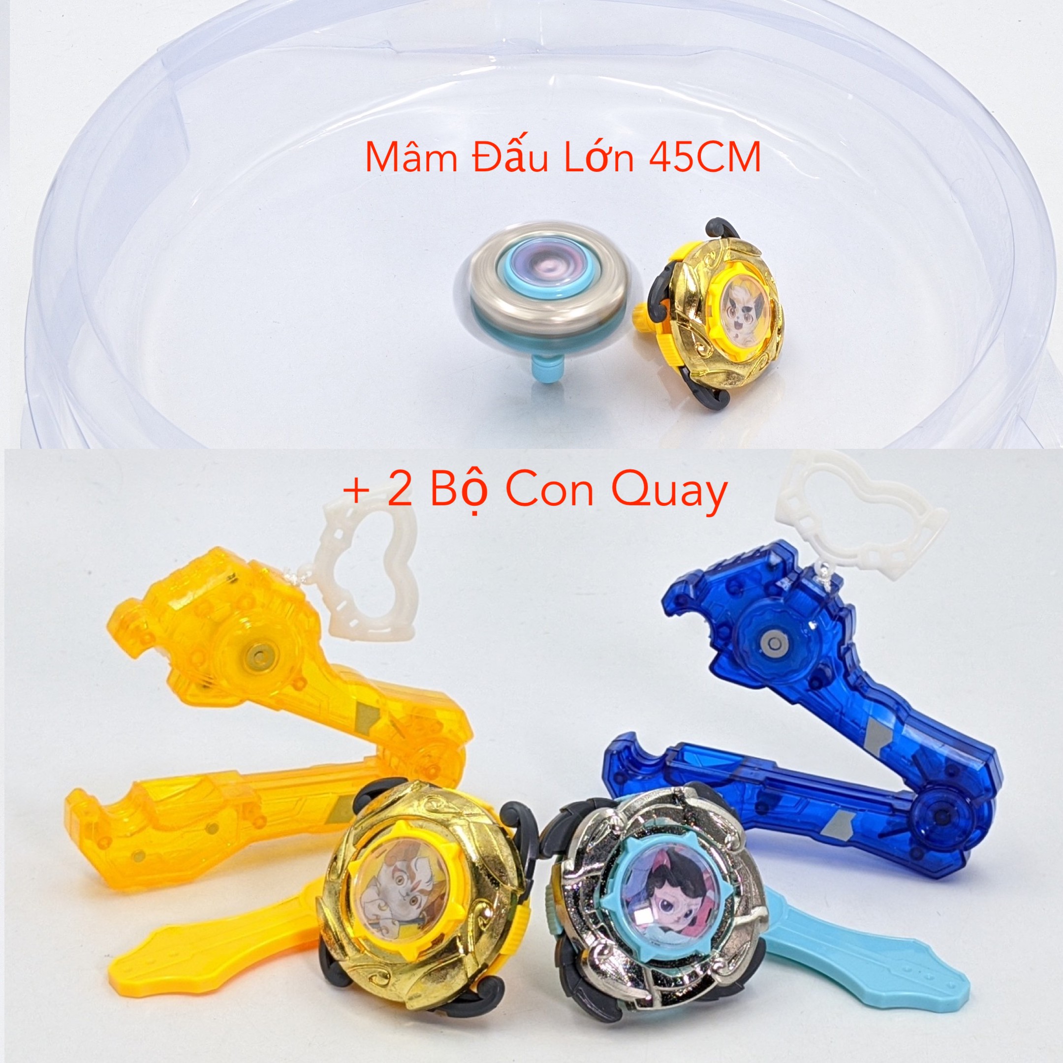 [Hoàn tiền 6%][HCM]Bộ 2 con quay vô cực lớn có sàn đấu giáp sắt