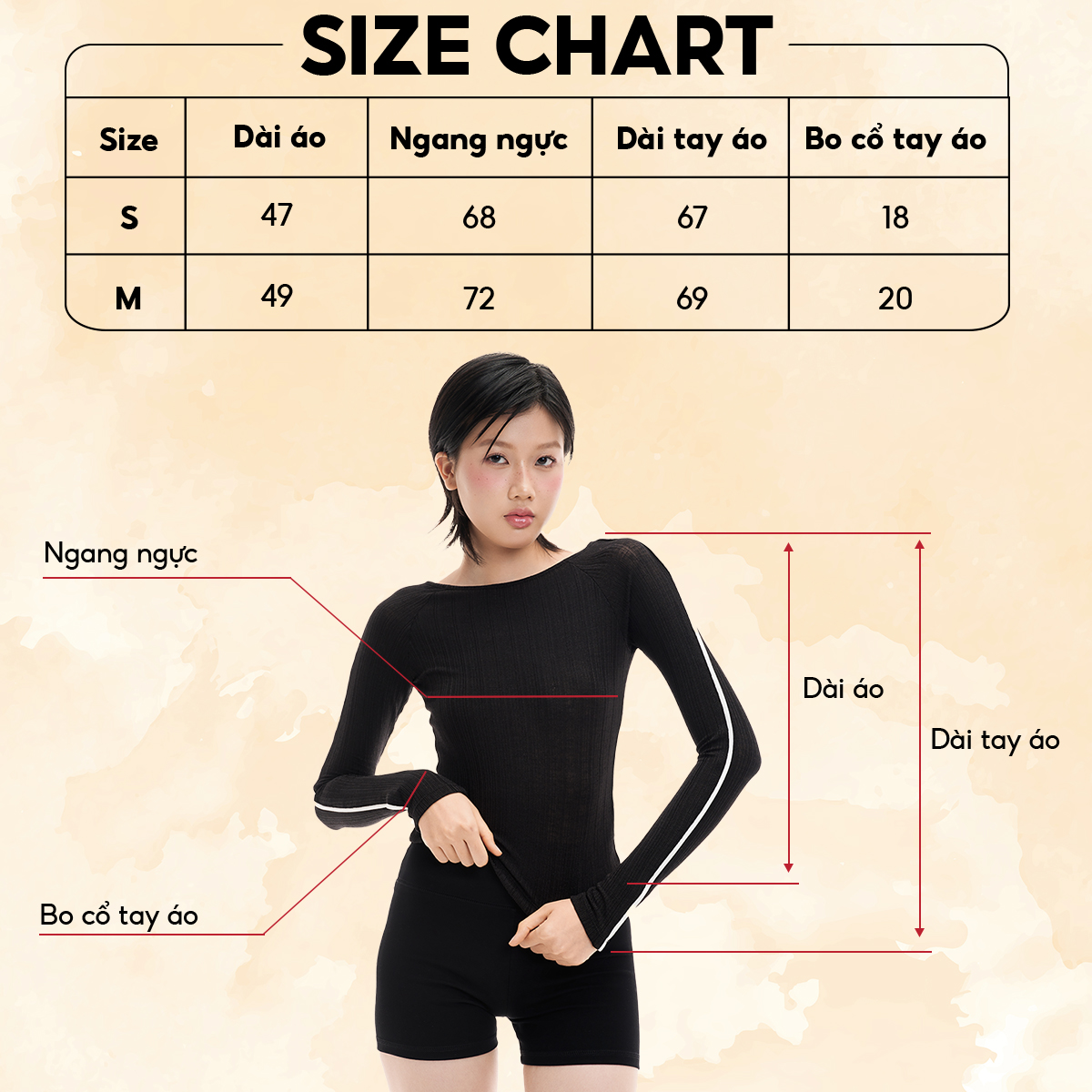 [OUTLET SALE] DOTTIE - Áo thun tay dài phối viền - Đen - T0825