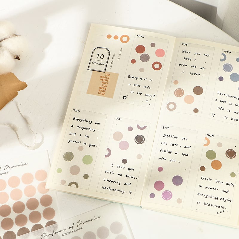 Sticker đánh dấu tròn trang trí sổ tay, planner, scrapbook, .. [ 123 ]