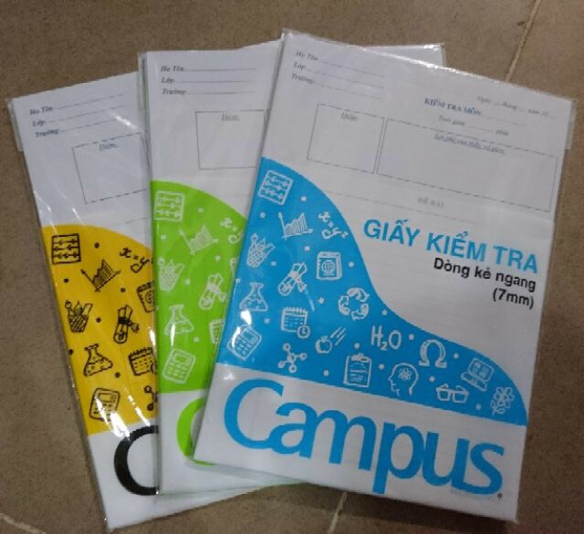 [GIẢM SỐC] tập giấy kiểm tra cấp 2 Campus ( 25 tờ đôi )