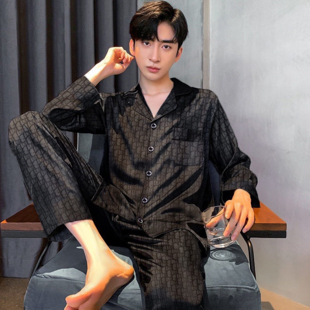 Đồ ngủ nam, pijama lụa chê liệu lụa gấm áo dài quần dài