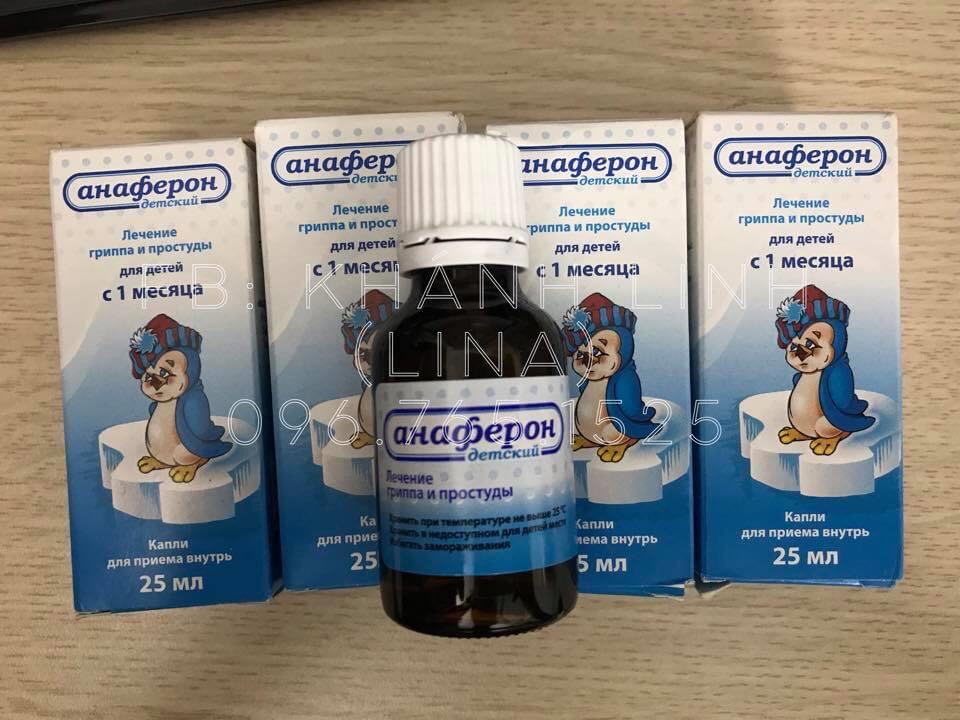 Hàng xách tay Nga. Siro tăng đề kháng Anaferon chim cánh cụt hàng nội địa Nga 25ml. Tác dụng tăng sức đề kháng giúp các bé phòng chống các loại virus tấn công gây bệnh bên cạnh đó điều trrị các bệnh về hô hấp. Khánh Linh Air